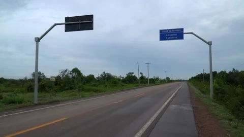 View of BR 319 road in the amazon rainforest, Brazil. 4K Stock Footage 159720597