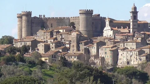 View of the bracciano castle Stock Footage 97175089