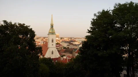 View on Bratislava old town Stock Footage 120535083
