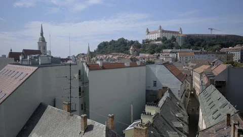 View of Bratislava from the tower of Michael's Gate 스톡 동영상 116037044