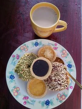 View of breakfast on the table Stock Photos