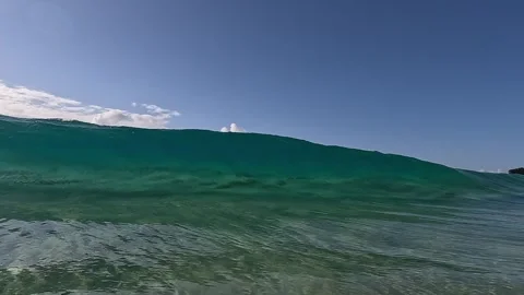 A view of a breaking wave at Sandy beach on the East side of Oahu. Stock Footage 252152485