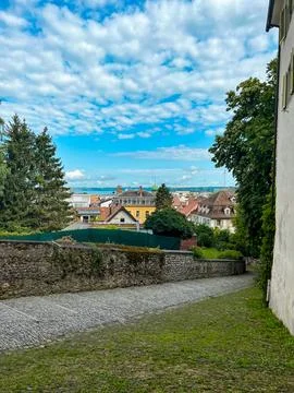 View of Bregenz and Bodensee from Bregenz Upper town Foto stock