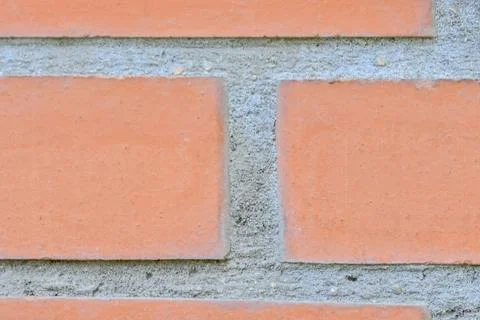 View of brick foundation. Brick wall. Brick base. Brick background. Macro image 스톡 사진