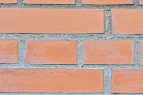 View of brick foundation. Brick wall. Brick base. Brick background. Macro image Foto stock