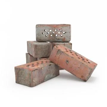 View of brick's heap isolated 3d rendering Ilustración de archivo