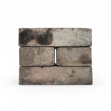 View of brickwork isolated 3d rendering Stock Illustration