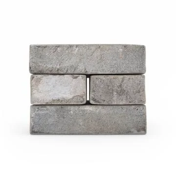 View of brickwork isolated 3d rendering Stock Illustration