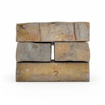 View of brickwork isolated 3d rendering Illustrazione stock