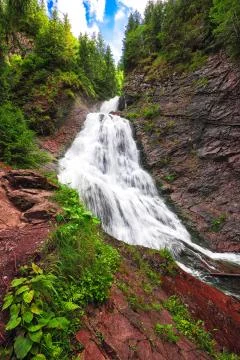 View of Bride's Veil / Valul Miresei Waterfall. Stock Photos