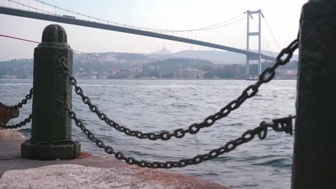 View of the bridge across the Bosphorus Strait Stock Footage 133510508