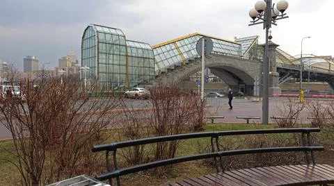 View of the bridge of Bohdan Khmelnitsky 库存照片