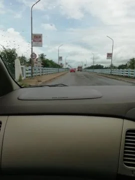 View of bridge from a car Stock Photos