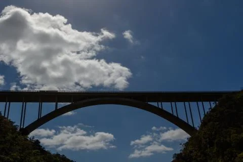The view of the bridge with the clouds Stock Photos
