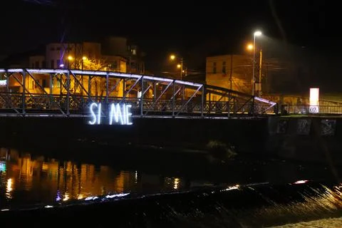 View of bridge during evening time Stock Photos