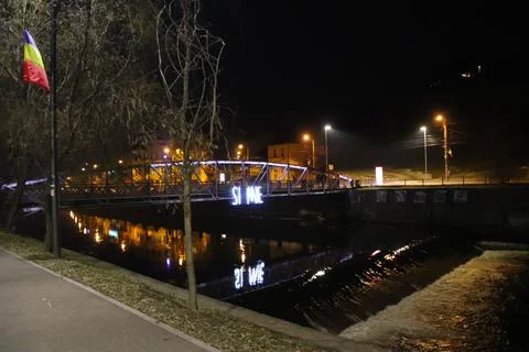 View of bridge during evening time Stock Photos