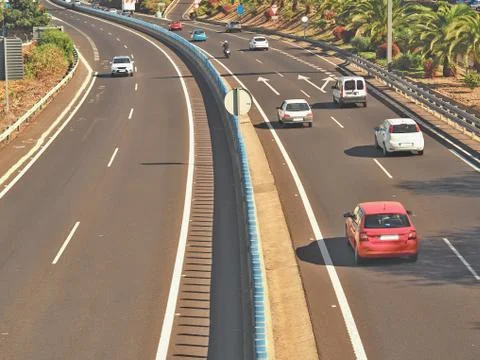 View from a bridge on the highway Foto stock
