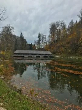 View of the bridge on the Koenigssee Stock Photos