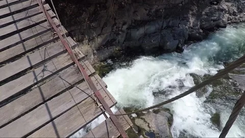 View From Bridge, Mekong River Rapids, Don Khon island, Si Phan Don, Laos Stock-Footage 282046716