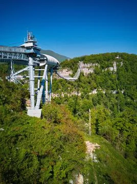 View of the bridge in the mountains Stock Photos
