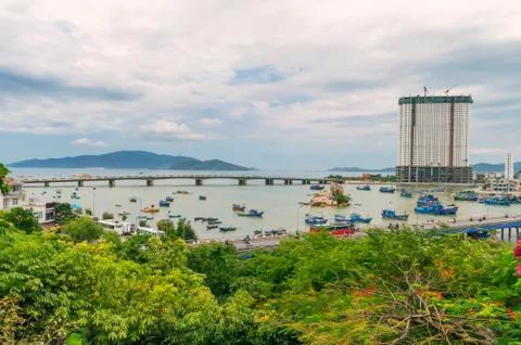 View of the bridge over the Kai River, Nha Trang City Stock-Fotos