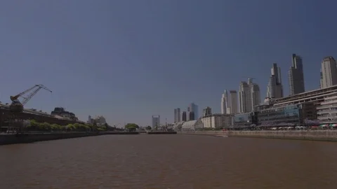 View from a bridge over the river in the City of Buenos Aires. Video stock 126361201