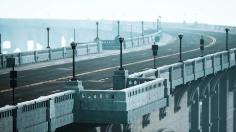 View of the bridge over the river Ilustração Stock