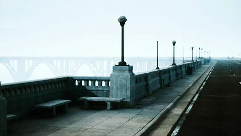 View of the bridge over the river Ilustração Stock