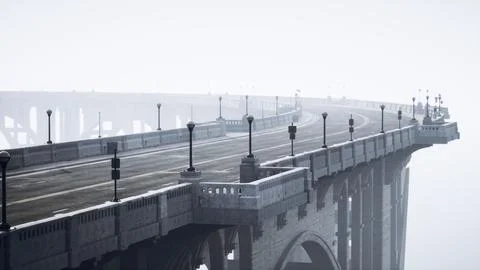 View of the bridge over the river Ilustração Stock