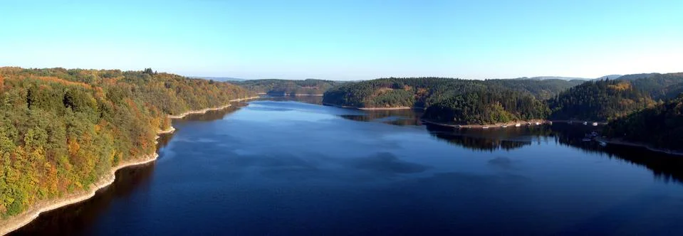View from a bridge at river Stock Photos