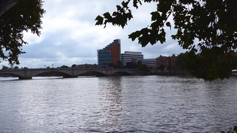 View of the bridge on the River Thames. London. Stock Footage 84997421