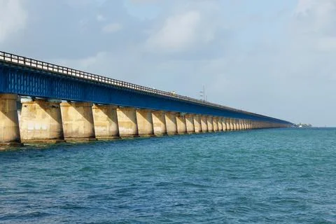 The view of the bridge on Route U.S 1 near Florida Keys Overseas Heritage Tra Stock Photos