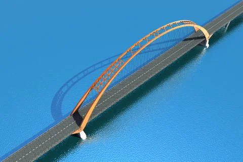 View of  Bridge from the sea Illustrazione stock