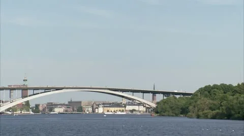 View of a bridge, Stockholm Stock Footage 11340969