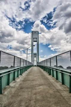 View on bridge with very cloudy sky Stock Photos