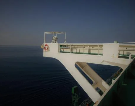 View from the bridge wings of a ship Stock Photos