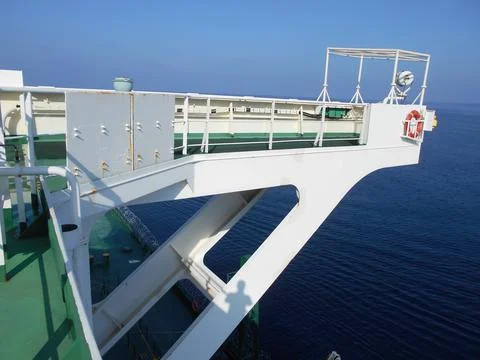 View from the bridge wings of a ship Stock Photos