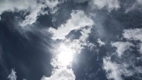 View of bright clouds in blue sky Video stock 220242451