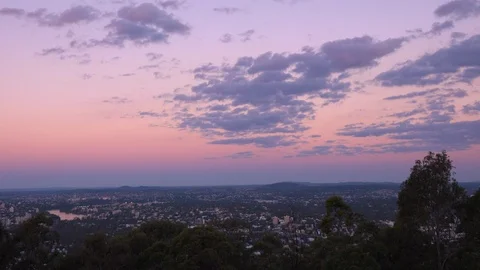 View of Brisbane City from Mount Coot-tha Stock Footage 112777328
