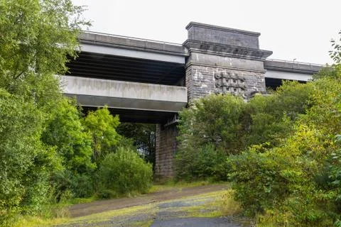 View of the Britannia bridge from below. Stock Photos