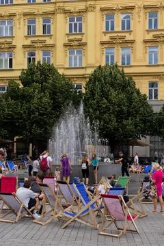 View of Brno main square Stock Photos