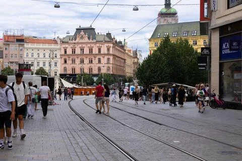 View of Brno main square Foto stock