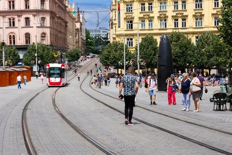 View of Brno main square Foto stock
