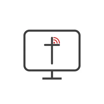 View the broadcast from the church using your device. Online church concept. Stock Illustration