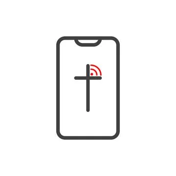 View the broadcast from the church using your phone. Online church concept Stock Illustration