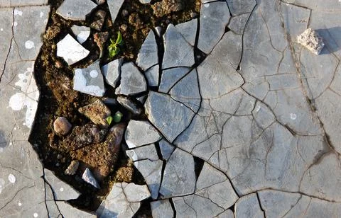 View of Broken  cement floor for use as background Stock Photos