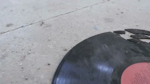  View Of Broken Old Vinyl Record Stock Footage 106052426
