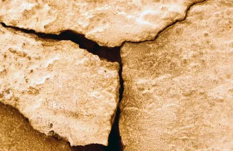 View of broken painted wall Stock Photos