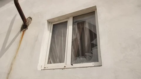 View broken window. Stock Footage 244008307