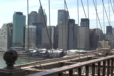 View from Brooklyn Bridge  Stock Footage 397821